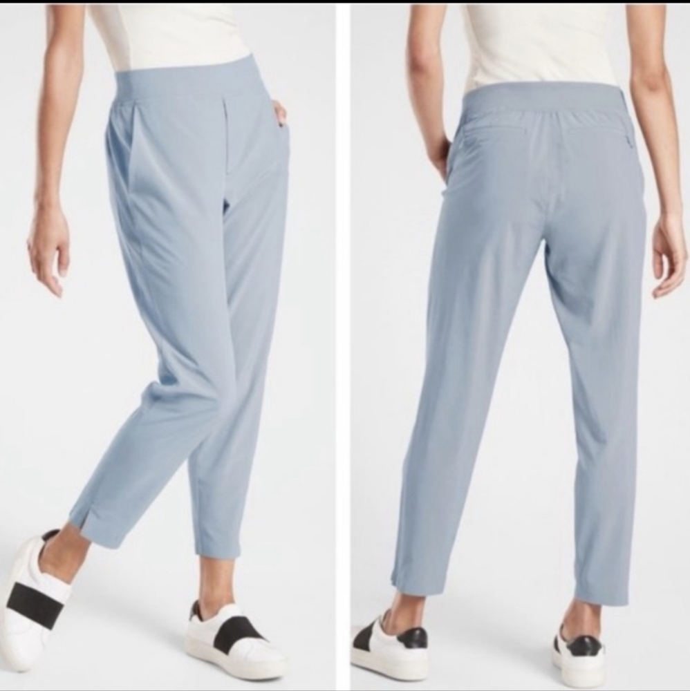 Athleta Brooklyn Ankle Light Blue Gray Tall Pants
